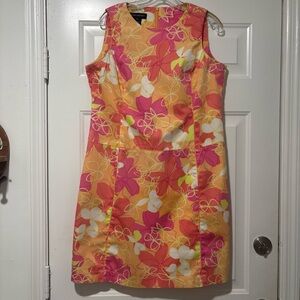 Jones New York Floral Sleeveless Dress - Pink and Orange